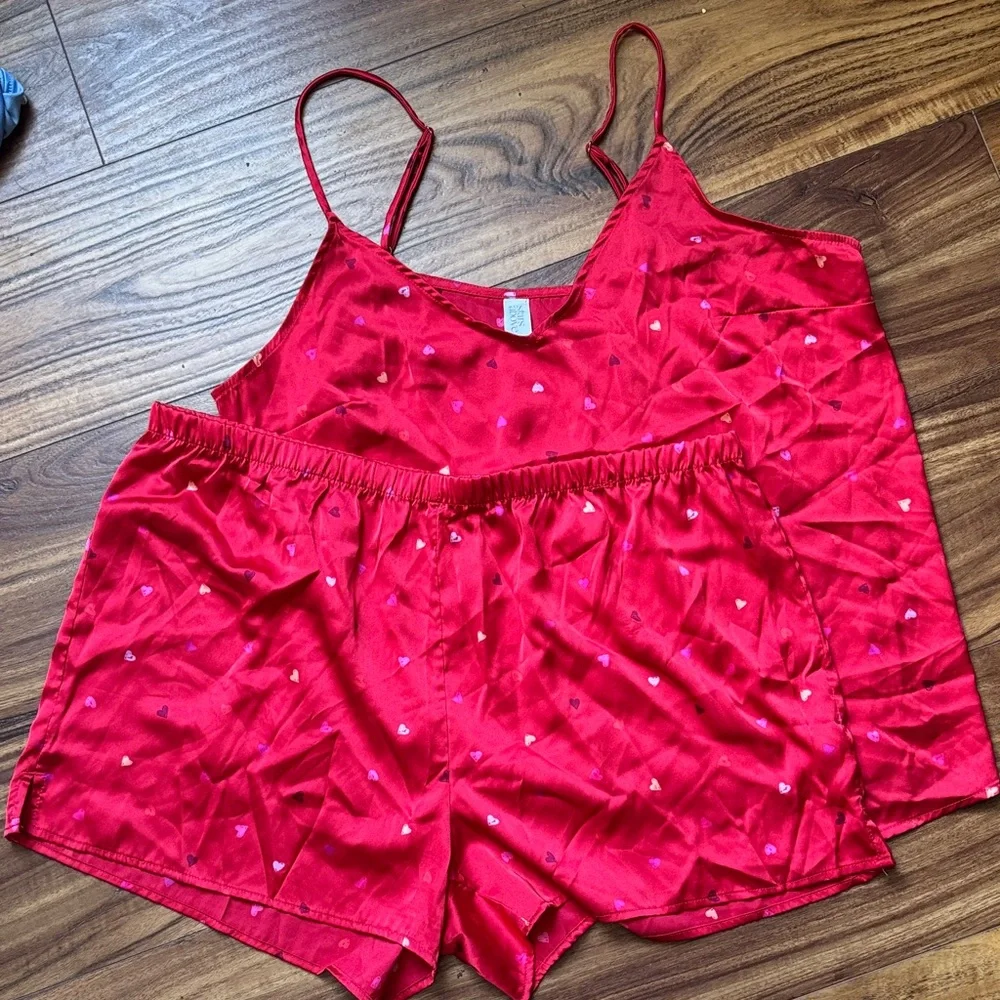 Stars Above’s Hearts Satin Cami Shorts Set - Picture 2 of 5